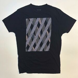 Vestige Graphic T-Shirt Men’s Sz Medium Black Geometric Cotton Minimalist